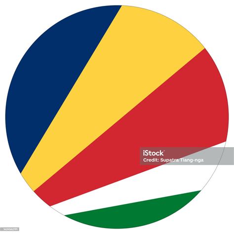 Ilustración De Bandera De Seychelles En Forma De Círculo Bandera De Seychelles Forma Redonda Y