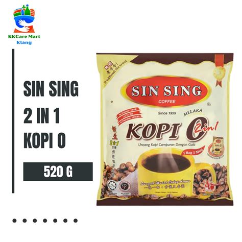 Sin Sing Kopi O 2 In 1 Coffee Mixture Bags With Sugar 20 Sachets X