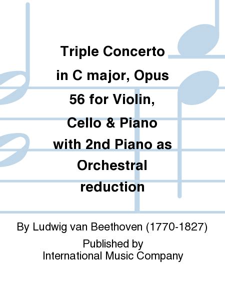 Triple Concerto In C Major Opus For Violin Cello Piano With Nd