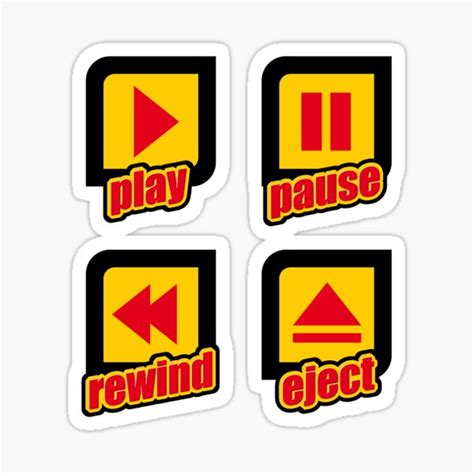 Play Pause Rewind And Eject Sticker For Sale By Anthoatana Redbubble