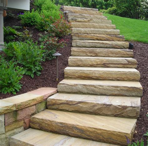 Hand-faced sandstone steps. Sophisticated with lots of character ...