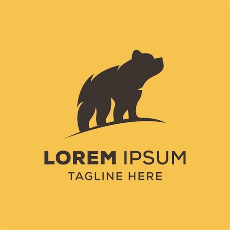 Premium Vector A Bear Logo Design Concept With A Yellow And Black Color Minimalist Bear Logo