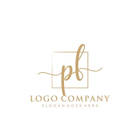 Initial PF Feminine Logo Collections Template Handwriting Logo Of