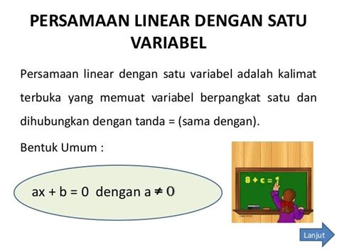 Persamaan Linear Satu Variabel