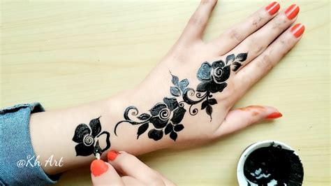 اروع واجمل واسهل نقش ورد Very Beautiful Latest Floral Arabic Black