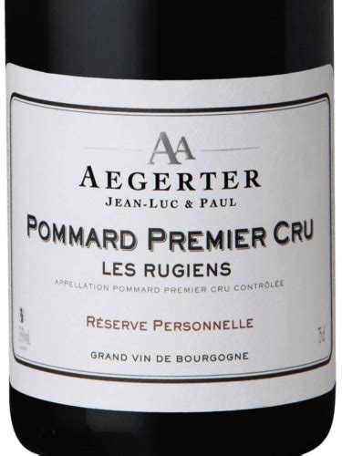 Aegerter R Serve Personnelle Pommard Premier Cru Les Rugiens