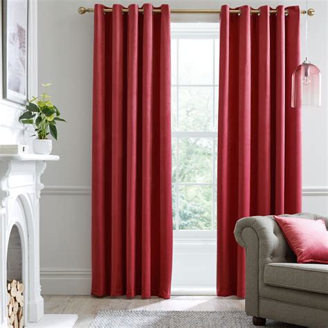 Pair of Eyelet Curtains Montrose by Laurence Llewelyn-Bowen in Claret ...