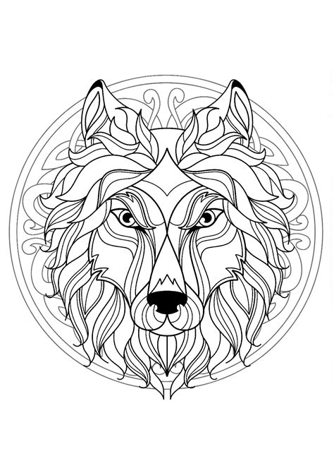 Mandala Tete Loup 4 Mandalas Coloriages Difficiles Encequiconcerne