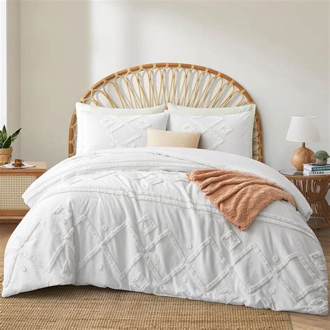 Oli Anderson White Queen Comforter Set Tufted Bedding Set Queen 3