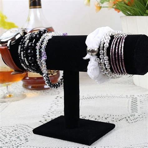 Boite A Bijoux Black Porte Bracelet En Velours T Bar Organisateur De