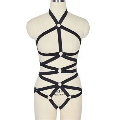 Full Body Bondage Harness Elastic Strap Hip Harness Pantie Sexy Lingerie Hollow Out Dance Rave