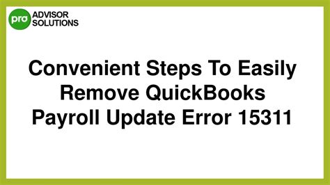 Ppt Easy Way To Fix Quickbooks Payroll Update Error Powerpoint