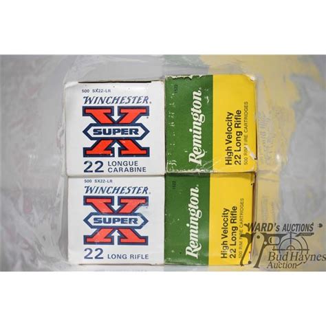 Two 500 Count Boxes Of Winchester Super X 22 Long And Two 500 Count Boxes Of Remington High Velocit