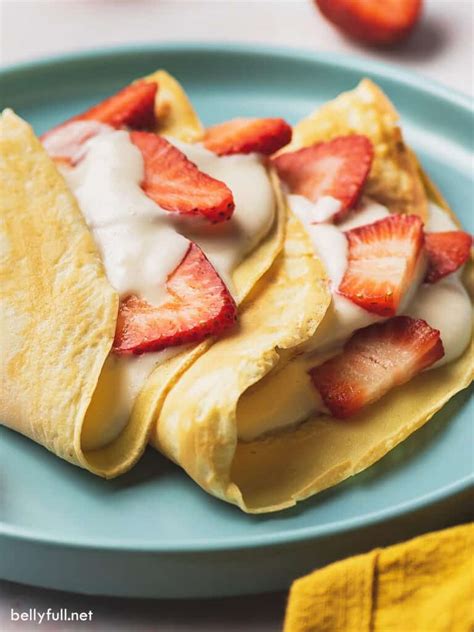 Strawberry Crepes With Luscious Cream Filling Belly Full