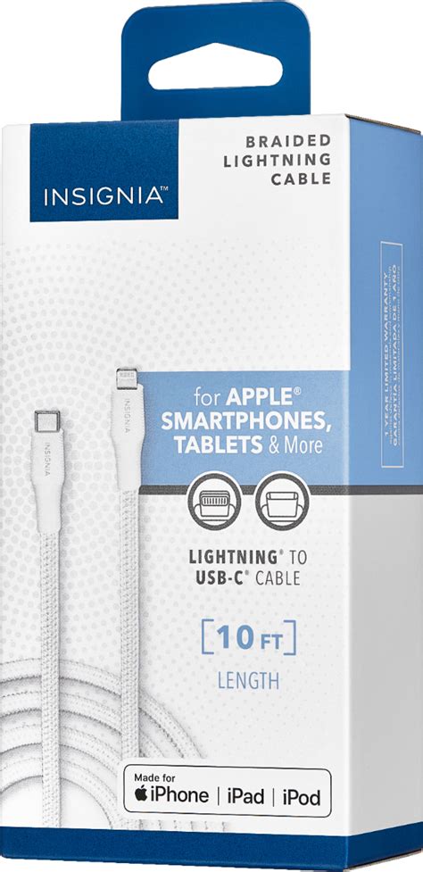 Insignia 10 USB C To Lightning Charge And Sync Cable Moon Gray NS