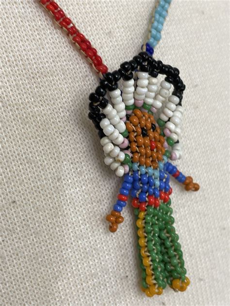 Native Seed Bead Necklace American Southwest Multicol Gem