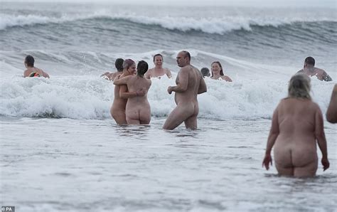 Naked Ambition Record People Strip Off For A Dip In The North Sea