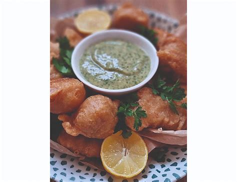 Beer Battered Monkfish Bites With Coriander Chutney Whats Brewing