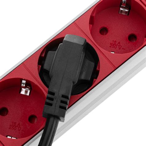 Power Strip For Rack Cabinet 10 1U With 4 Schuko Red PVC Cablematic