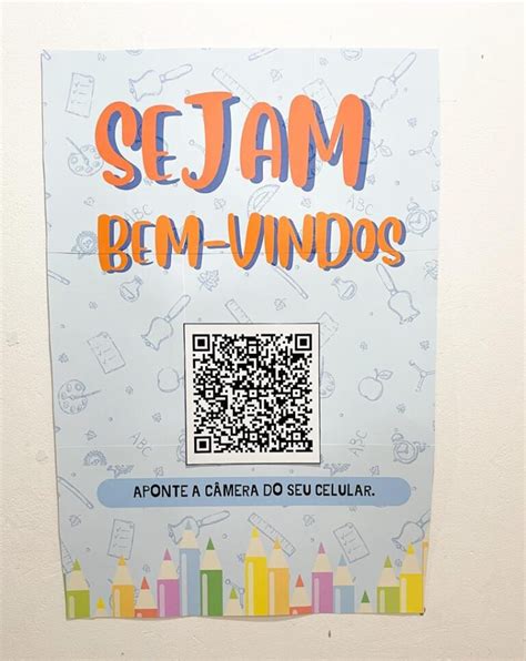 Cartaz Bem Vindos Qr Code Hora Atividade Recursos Pedag Gicos