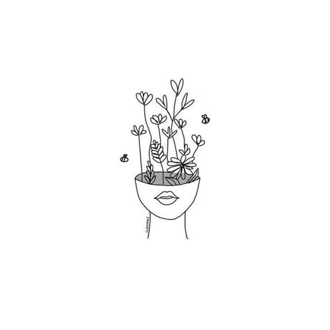 Flowers Woman Minimalist Simplicity Mujer Flores Cabeza Head