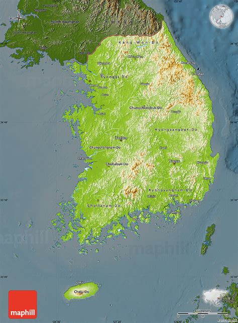 Südkorea Geographischen Karte