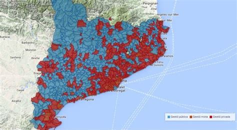 Mapa sobre la gestión del agua en Cataluña