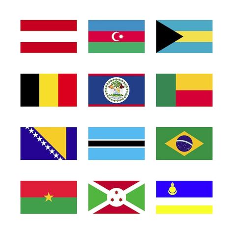 Premium Vector Flag Countries Vector Design Template Collection