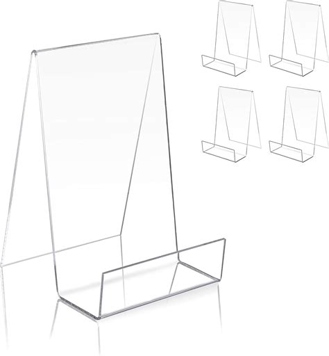 TRIMOU Clear Acrylic Book Stand With Ledge Clear Acrylic Book Display