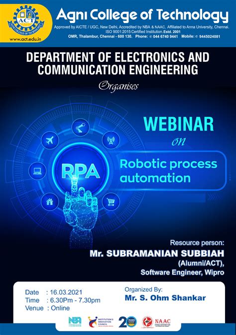 Webinar On Robotic Automation Process Agni College