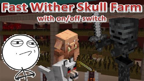 Minecraft Wither Skeleton Skull Farm 720 Skullshr Onoff Switch Minecraft 118 Youtube