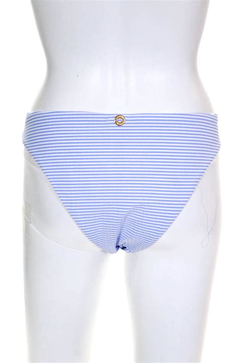 OndadeMar Womens Stripe Low Rise Bikini Bottoms Blue Size Large EBay