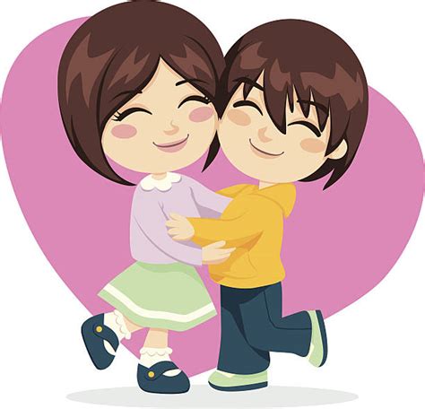 Best Brother Sister Hugging Cartoon Illustrations Royalty Free Vector