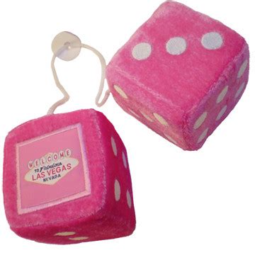 Las Vegas Fuzzy/Fluffy Dice- Hot Pink- Las Vegas Giftshop- Las Vegas Fuzzy Dice, Las Vegas ...