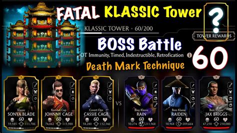 Mk Mobile Klassic Fatal Tower 60 Boss Battle Using Gold Youtube