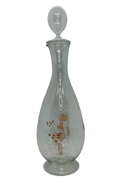 Art Deco Glass Nude Lady Decanter And 6 Glasses Set By Bimini Vintage Austria At 1stDibs