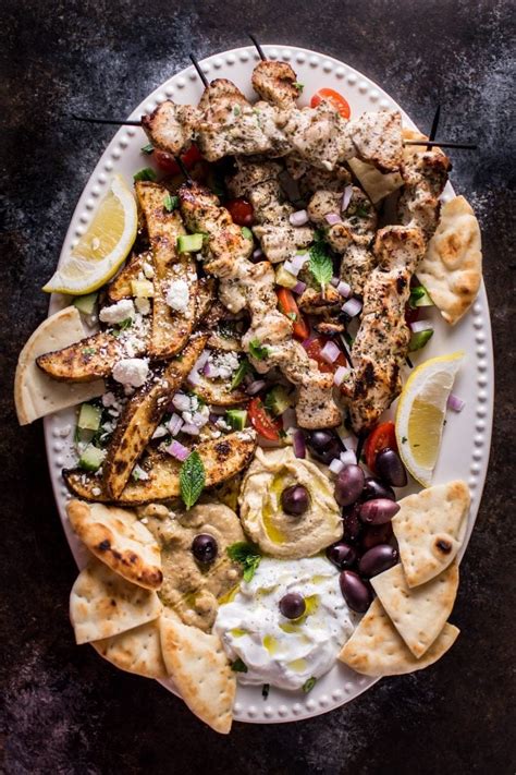 Ultimate Greek Chicken Souvlaki Platter Salt Lavender