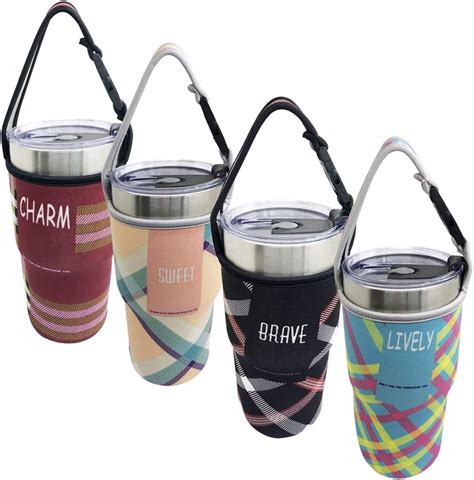 4 Pack Tumbler Carrier Holder Pouch For All 30oz Stainless Steel Travel