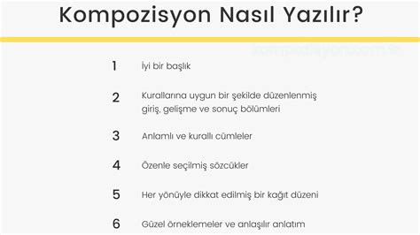 Kompozisyon Nasıl Yazılır