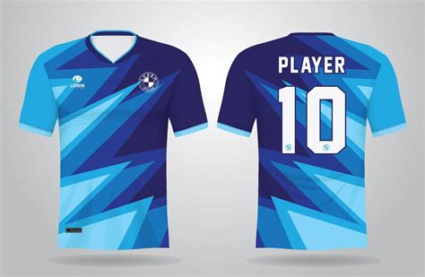 Blue Sports Jersey Template For Team Uniforms And Soccer T Shirt Design