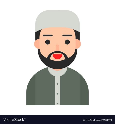 Muslim Avatar People Flat Icon Royalty Free Vector Image