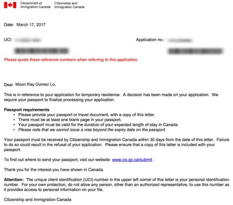 Purpose Of Travel Canada Visitor Visa Sample Letter