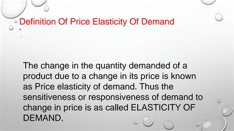 SOLUTION Elasticity Of Demand Studypool