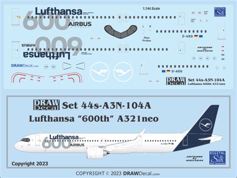 Lufthansa A321neo “600th Airbus Aircraft” Released – DRAW Decal