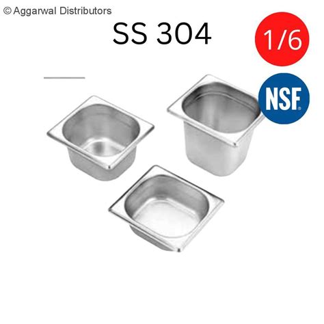 Cambro Stainless Steel 304 GN Pan 1 6 NSF Approved 176mm X 162mm