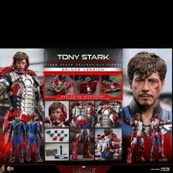 Hot Toys MMS600 鋼鐵人2東尼史塔克 馬克5 著裝版本 1 6 比例收藏級人偶 豪華版 蝦皮購物