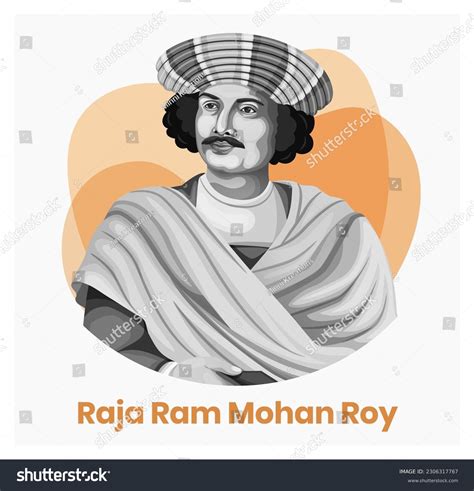 Portrait Raja Ram Mohan Roy Indian Stock Vector Royalty Free