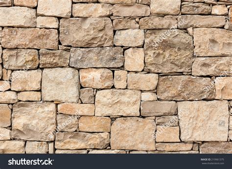 Limestone Block Wall Rough Surface Stock Photo 219961375 : Shutterstock