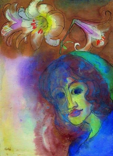 Emil Nolde Portrait Of A Woman With A Lily C