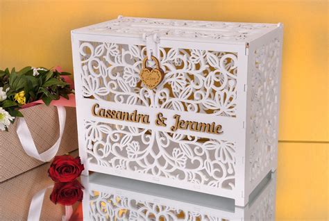 Wedding Card Box With Slot White Wedding Card Box With Etsy